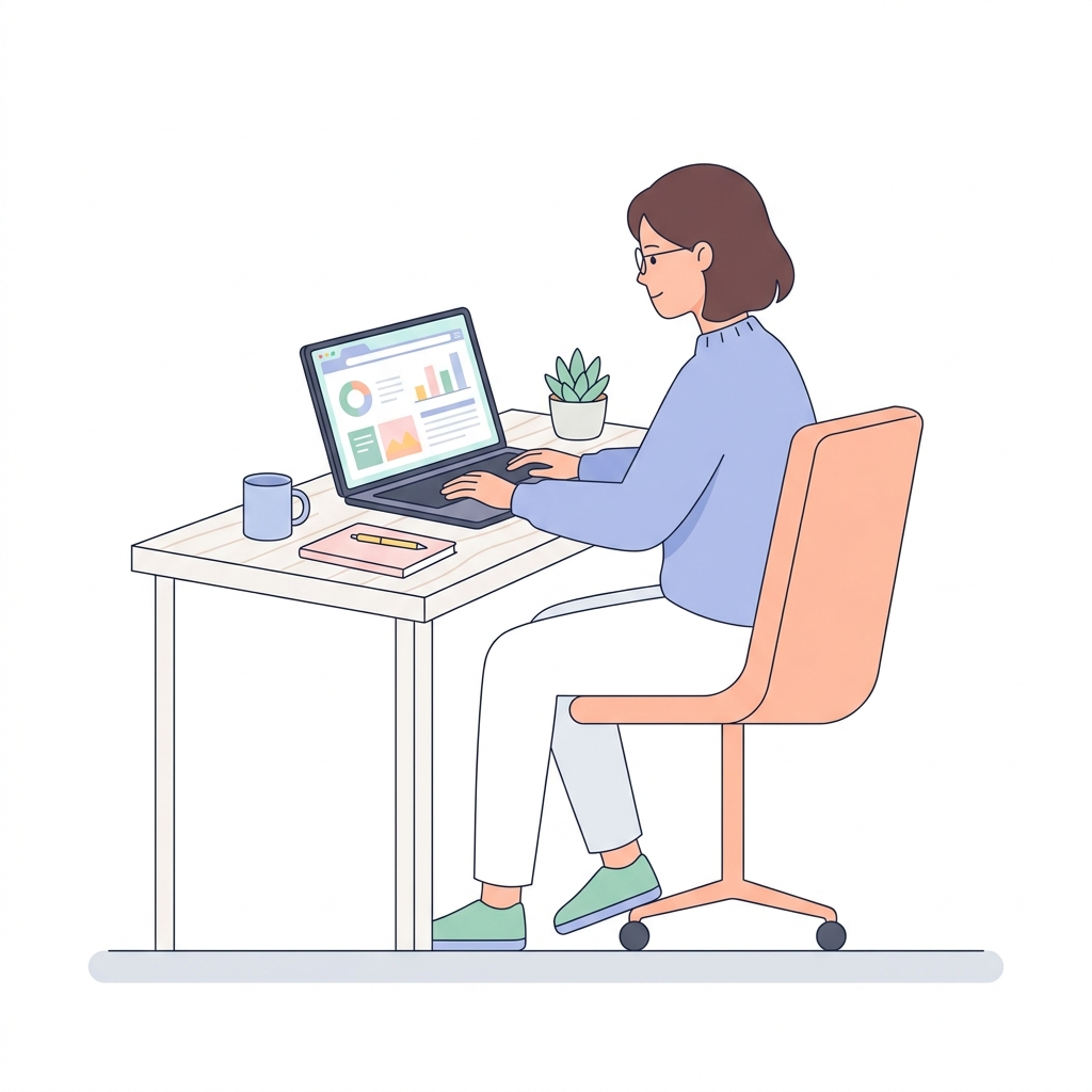 Étudiant sur son ordinateur